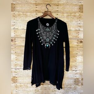 Double D Ranch black ls beaded tunic (*some missing beads*-see pic) size S